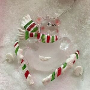 Festive Bear Ornament with Scarf
